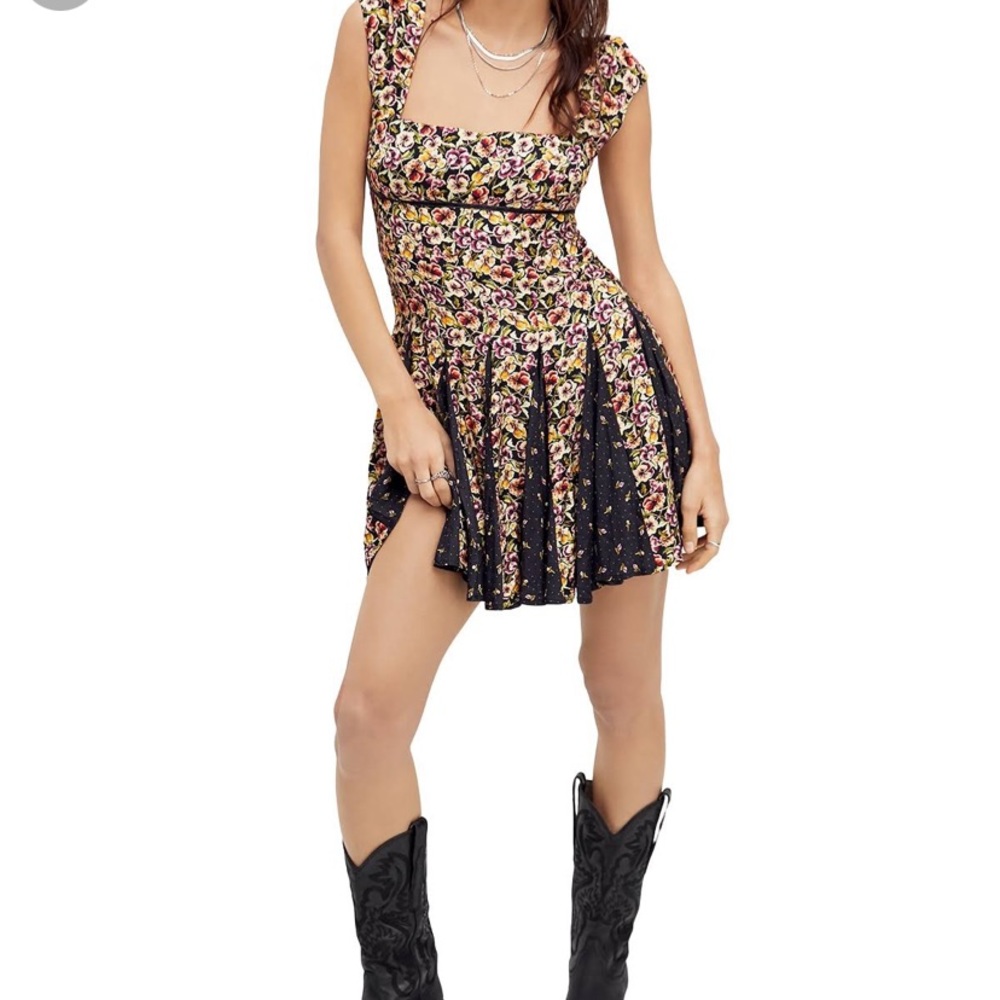 Free people Ponderosa Mini Dress in Midnight Combo